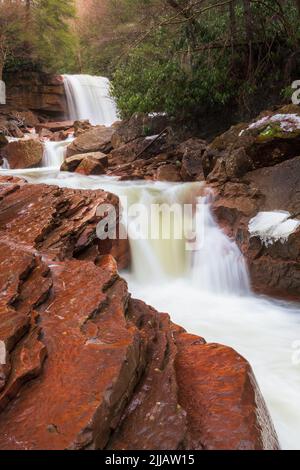 Rapides et chute d'eau de la rivière Blackwater près de Thomas, Virginie-Occidentale Banque D'Images