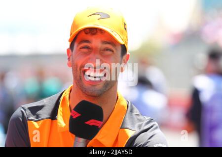 Le Castellet, France. 24th juillet 2022. LE CASTELLET, FRANCE, circuit Paul Ricard 24. JUILLET 2022;# 3, Daniel RICCIARDO, AUS, McLaren F1 Team, Formule 1 Grand Prix de FRANCE, Français F1 GP 2022, Formule 1 Grand Prix - Formel 1 Grosser Preis von Frankreich - 24. JUILLET 2022, image payante, Copyright © Christian BAUDAT/ATP images (BAUDAT Christian/ATP/SPP) crédit: SPP Sport Press photo. /Alamy Live News Banque D'Images