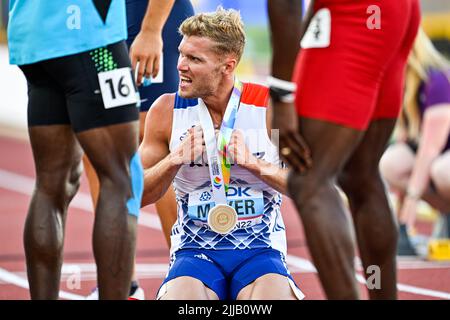 EUGENE, ÉTATS-UNIS - JUILLET 24 : Kevin Mayer de France en compétition sur les hommes 1500m lors des Championnats du monde d'athlétisme sur 24 juillet 2022 à Eugene, États-Unis (photo par Andy Astfalck/BSR Agency) Atletiekunie Banque D'Images