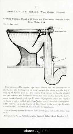 Century Siphonic Closet with Open Air ventilation Betps. From the book ' liste illustrée des expositions auxquelles des médailles ont été attribuées lors de leurs expositions, tenues dans le cadre des congrès de Worcester, 1889 ; Brighton, 1890 ; Portsmouth, 1892 ; Liverpool, 1894 ; Newcastle, 1896 ; Leeds, 1897 ; Birmingham, 1898 ; Southampton, 1899 par Sanitary Institute (Grande-Bretagne) Date de publication 1906 Editeur Londres : bureaux de l'Institut Sanitary Banque D'Images