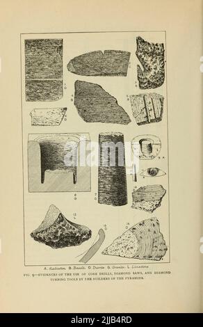 PREUVES DE L'UTILISATION DE CAROTTIERS, SCIES DE DIAMANT, ET OUTILS DE TOURNAGE DE DIAMANT PAR LES CONSTRUCTEURS DES PYRAMIDES DE L'ARTICLE ' MÉTHODES DE CARRIÈRE DES ANCIENS ' PAR W. F. DURFEE M. AM SOC. M. E. du magazine Engineering CONSACRÉ AU PROGRÈS INDUSTRIEL Volume VII avril à septembre 1894 NEW YORK The Engineering Magazine Co Banque D'Images