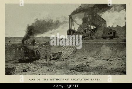 L'une des méthodes d'excavation de la Terre de l'article « le canal de drainage et la voie navigable de Chicago » de G. P. Brown du magazine Engineering CONSACRÉ AU PROGRÈS INDUSTRIEL Volume VII avril à septembre 1894 NEW YORK The Engineering Magazine Co Banque D'Images