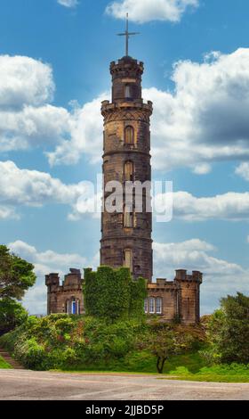 Edinburgh Nelson Monument à Calton Hill, Écosse Banque D'Images