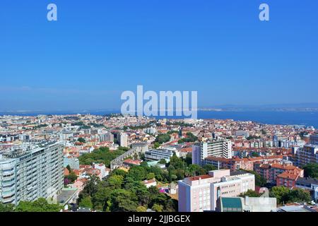 Vue sur Lisbonne, la capitale portugaise Banque D'Images