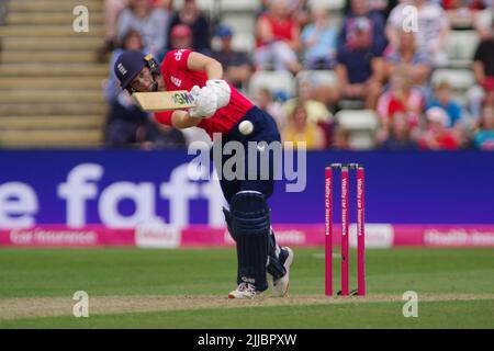 Worcester, Angleterre, le 23 juillet 2022. Amy Jones batting pour England Women contre South Africa Women dans un T20 International à New Road, Worcester. Crédit : Colin Edwards Banque D'Images