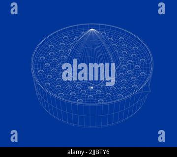 Presse-agrumes avec cadre métallique 3D Banque D'Images