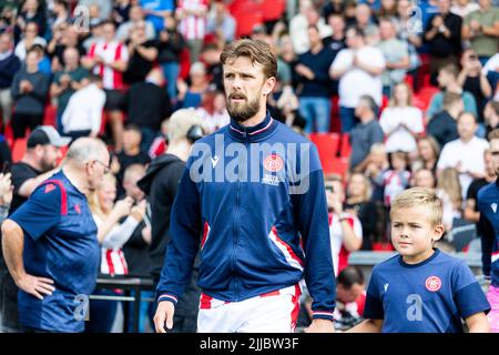 Aalborg, Danemark. 24th juillet 2022. Lucas Andersen d'AAB entre sur le terrain du match Superliga 3F entre Aalborg Boldklub et le FC Copenhagen au parc Aalborg Portland à Aalborg. (Crédit photo : Gonzales photo/Alamy Live News Banque D'Images