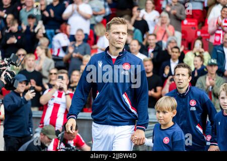 Aalborg, Danemark. 24th juillet 2022. Mathias Ross, d'AAB, entre sur le terrain du match Superliga 3F entre Aalborg Boldklub et le FC Copenhagen au parc Aalborg Portland à Aalborg. (Crédit photo : Gonzales photo/Alamy Live News Banque D'Images