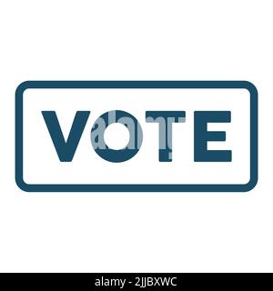Icône d'écriture de vote plat bleu foncé de haute qualité. Élection. Vote, candidat. Utile pour le site Web, la bannière, les cartes de vœux, les applications et les publications sur les réseaux sociaux. Banque D'Images
