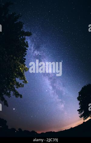 La voie lactée vue du nord de l'Allemagne. Photo de haute qualité Banque D'Images