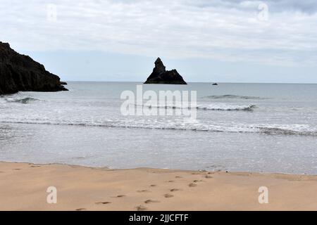 Rocher de l'église, Broadhaven South Beach, Stackpole, Pembrokeshire, pays de Galles Banque D'Images