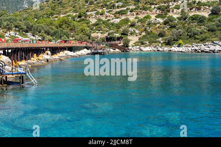 Finike, Antalya Turquie - 07.02.2022: Gros plan de la baie d'Andrea Doria à Finike. Banque D'Images