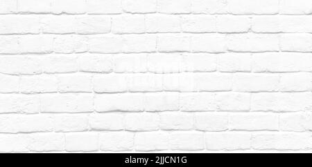 Longue image avec des briques de pierre rondes blanches, vieux mur de brique vintage comme texture ou fond Banque D'Images