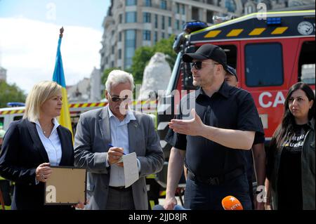 KIEV, UKRAINE - 25 JUILLET 2022 - la ministre fédérale allemande de l'intérieur et de la Communauté Nancy Faeser (L) et ministre de l'intérieur de l'Ukraine Banque D'Images