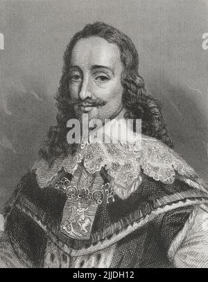 Charles I (1600-1649). Roi d'Angleterre et d'Écosse (1625-1649). Portrait. Gravure. 'Historia Universal', par César Cantú. Volume V. 1856. Banque D'Images