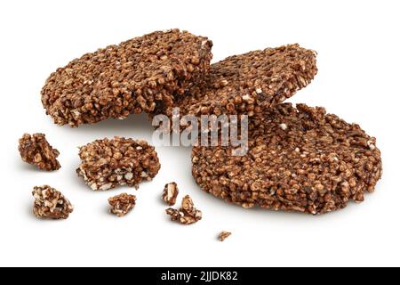 biscuits amaranth avec caroub isolés sur fond blanc. Une alimentation saine. Banque D'Images