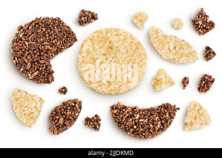 biscuits à la noix de coco et à l'amarante avec caroube isolé sur fond blanc avec pleine profondeur de champ. Une alimentation saine. Banque D'Images