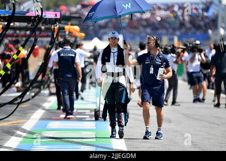 07/24/2022, circuit Paul Ricard, le Castellet, FORMULE 1 LENOVO GRAND PRIX DE FRANCE 2022, sur la photo Nicholas Latifi (CAN), Williams Racing avec gilet de refroidissement. Banque D'Images