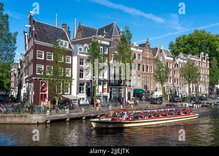 Maisons sur le Herengracht, la vieille ville d'Amsterdam, Canal Belt, Canal Tour, Amsterdam, pays-Bas Banque D'Images