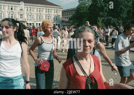 Défilé de rue, boulevard Tsar Liberator, Sofia, Bulgarie, vers 2005 Banque D'Images