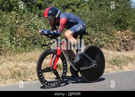 YATES Adam de l'INEOS Grenadierspendant le Tour de France 2022, course cycliste étape 20, temps d'essai, Lacapelle-Marival - Rocamadour (40,7 km) sur 23 juillet 2022 à Rocamadour, France - photo Laurent Lairys / DPPI Banque D'Images