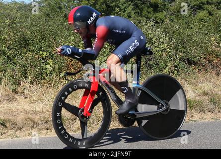 YATES Adam de l'INEOS Grenadierspendant le Tour de France 2022, course cycliste étape 20, temps d'essai, Lacapelle-Marival - Rocamadour (40,7 km) sur 23 juillet 2022 à Rocamadour, France - photo Laurent Lairys / DPPI Banque D'Images