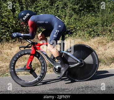 YATES Adam de l'INEOS Grenadierspendant le Tour de France 2022, course cycliste étape 20, temps d'essai, Lacapelle-Marival - Rocamadour (40,7 km) sur 23 juillet 2022 à Rocamadour, France - photo Laurent Lairys / DPPI Banque D'Images