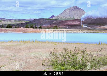 Le parc géothermique près du lac Myvatn sur l'Islande Banque D'Images