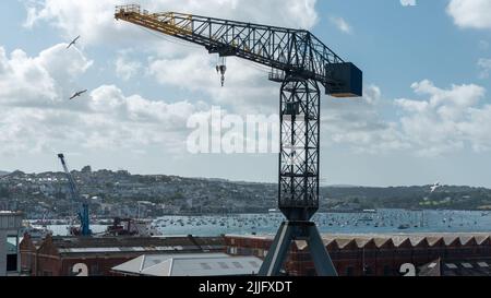 Grue Big Cargo sur un quai sec dans un port du Royaume-Uni Banque D'Images