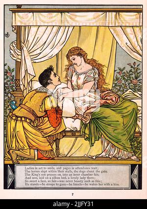 Walter Crane, illustration du livre pour enfants The Sleeping Beauty, 1876 Banque D'Images