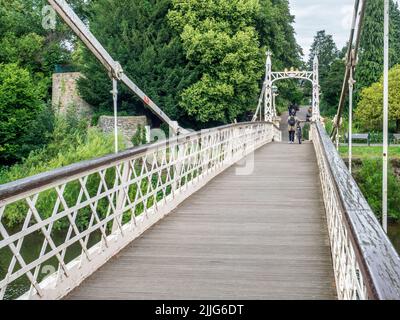 Pont de Victoria au-dessus de la rivière Wye érigé en 1897 pour le jubilé de diamant de la reine Victoria Hereford Herefordshire Angleterre Banque D'Images