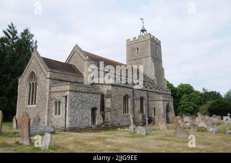 Eglise de la Toussaint, Grand Thurlow, Suffolk Banque D'Images