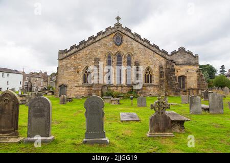 Kirkby Lonsdale, Cumbria, Angleterre - 12 août 2018 : vue de l'église Saint Mary, église anglicane active dans la déanerie de Kendal. L'église Banque D'Images