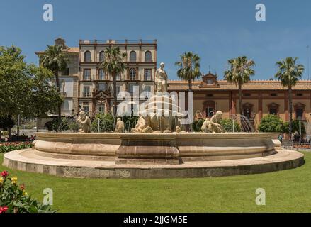 La fontaine Hispalis à Séville, Andalousie, Espagne Banque D'Images