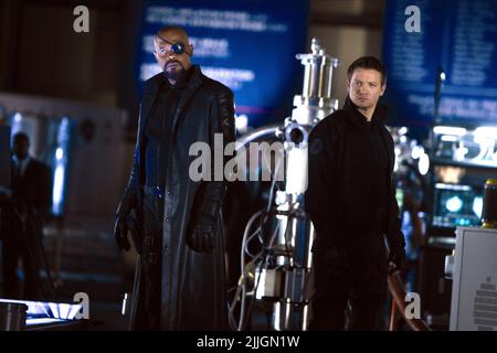 SAMUEL L. JACKSON, JEREMY RENNER, THE AVENGERS, 2012 Banque D'Images