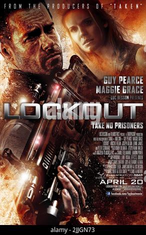 GUY PEARCE, Maggie Grace, lock-out, de l'affiche 2012 Banque D'Images