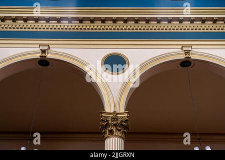 Détail intérieur de la Cathédrale de l'Immaculée conception ou Cathédrale de l'Iquique à Iquique, Chili. Banque D'Images