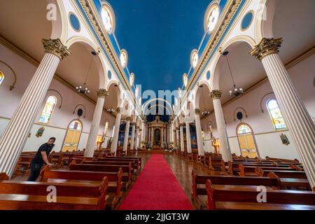 La nef de la Cathédrale de l'Immaculée conception ou Cathédrale de l'Iquique à Iquique, Chili. Banque D'Images