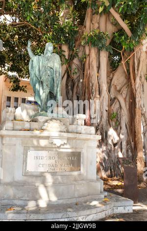 Carthagène, Murcie, Espagne- 17 juillet 2022 : statue d'Isidoro Maiquez sur la place San Francisco à Carthagène Banque D'Images