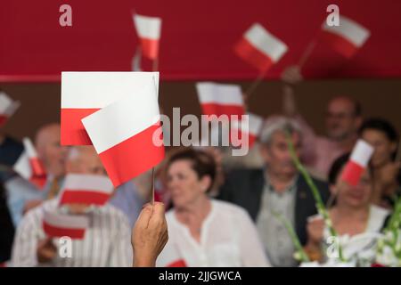 Drapeau national polonais à Wejherowo, Pologne © Wojciech Strozyk / Alamy stock photo *** Légende locale *** Banque D'Images