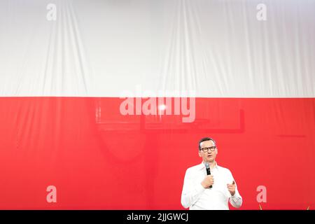 Mateusz Morawiecki, Premier ministre de la République de Pologne à Wejherowo, Pologne. 23rd juillet 2022 © Wojciech Strozyk / Alamy stock photo Banque D'Images