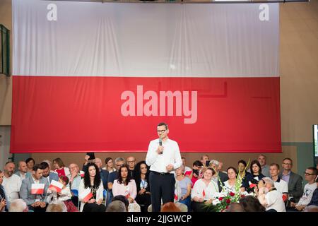 Mateusz Morawiecki, Premier ministre de la République de Pologne à Wejherowo, Pologne. 23rd juillet 2022 © Wojciech Strozyk / Alamy stock photo Banque D'Images