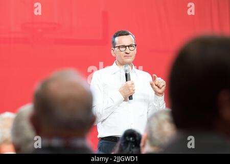 Mateusz Morawiecki, Premier ministre de la République de Pologne à Wejherowo, Pologne. 23rd juillet 2022 © Wojciech Strozyk / Alamy stock photo Banque D'Images