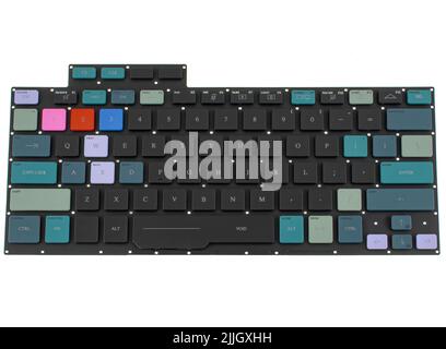 clavier pour ordinateur portable, pièce de rechange pour ordinateur portable, isolé sur fond blanc Banque D'Images