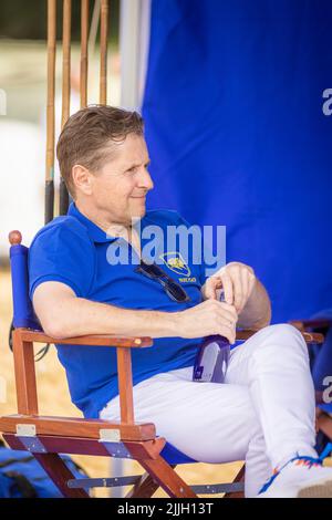 Andrey Borodin, banquier russe, lors de la finale de la coupe d'or au Cowdray Park Polo Club, où son équipe, Park place, a battu Dubaï en une finale palpitante. Borodin est Banque D'Images