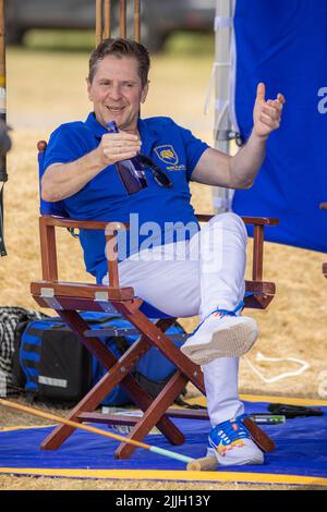 Andrey Borodin, banquier russe, lors de la finale de la coupe d'or au Cowdray Park Polo Club, où son équipe, Park place, a battu Dubaï en une finale palpitante. Borodin est Banque D'Images