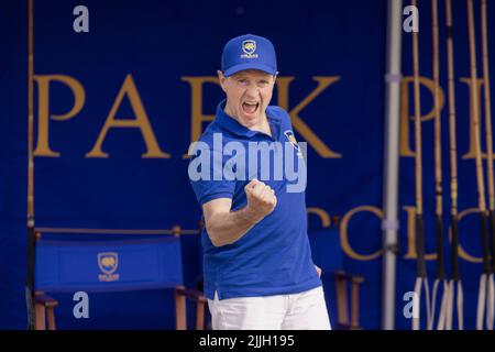 Andrey Borodin, banquier russe, lors de la finale de la coupe d'or au Cowdray Park Polo Club, où son équipe, Park place, a battu Dubaï en une finale palpitante. Borodin est Banque D'Images