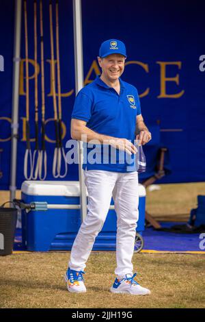 Andrey Borodin, banquier russe, lors de la finale de la coupe d'or au Cowdray Park Polo Club, où son équipe, Park place, a battu Dubaï en une finale palpitante. Borodin est Banque D'Images