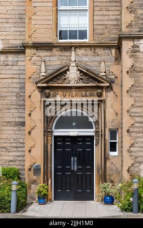 Entrée juvénile du bâtiment victorien, école primaire St Bernard, Dean Street, Édimbourg, Écosse, Royaume-Uni Banque D'Images