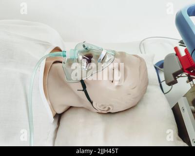 ventilation pulmonaire artificielle, appareils de ventilation à l'hôpital, figure en plastique, photo Banque D'Images